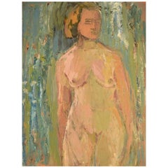 Per Lindekrantz, Swedish Artist, Oil on Board, Nude Study