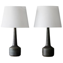 Per Linneman-Schmidt, DL/35 Table Lamps, Ceramic, Fabric, Palshus, Denmark 1960s