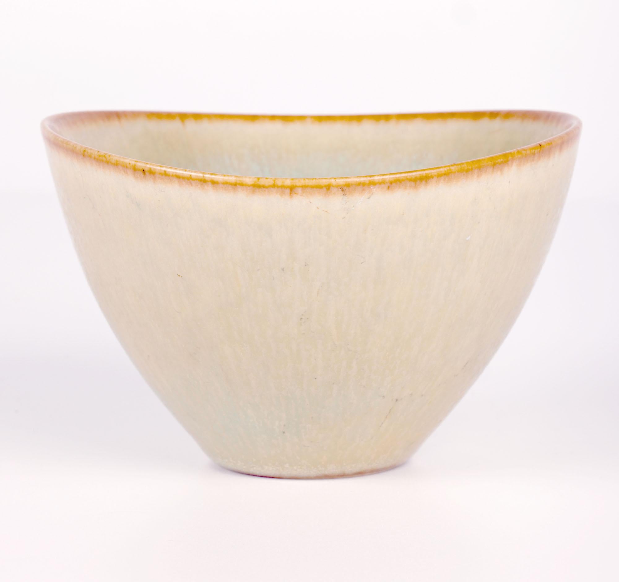 Per Linneman-Schmidt Palshus Haresfur Glazed Studio Pottery Bowl For Sale 5