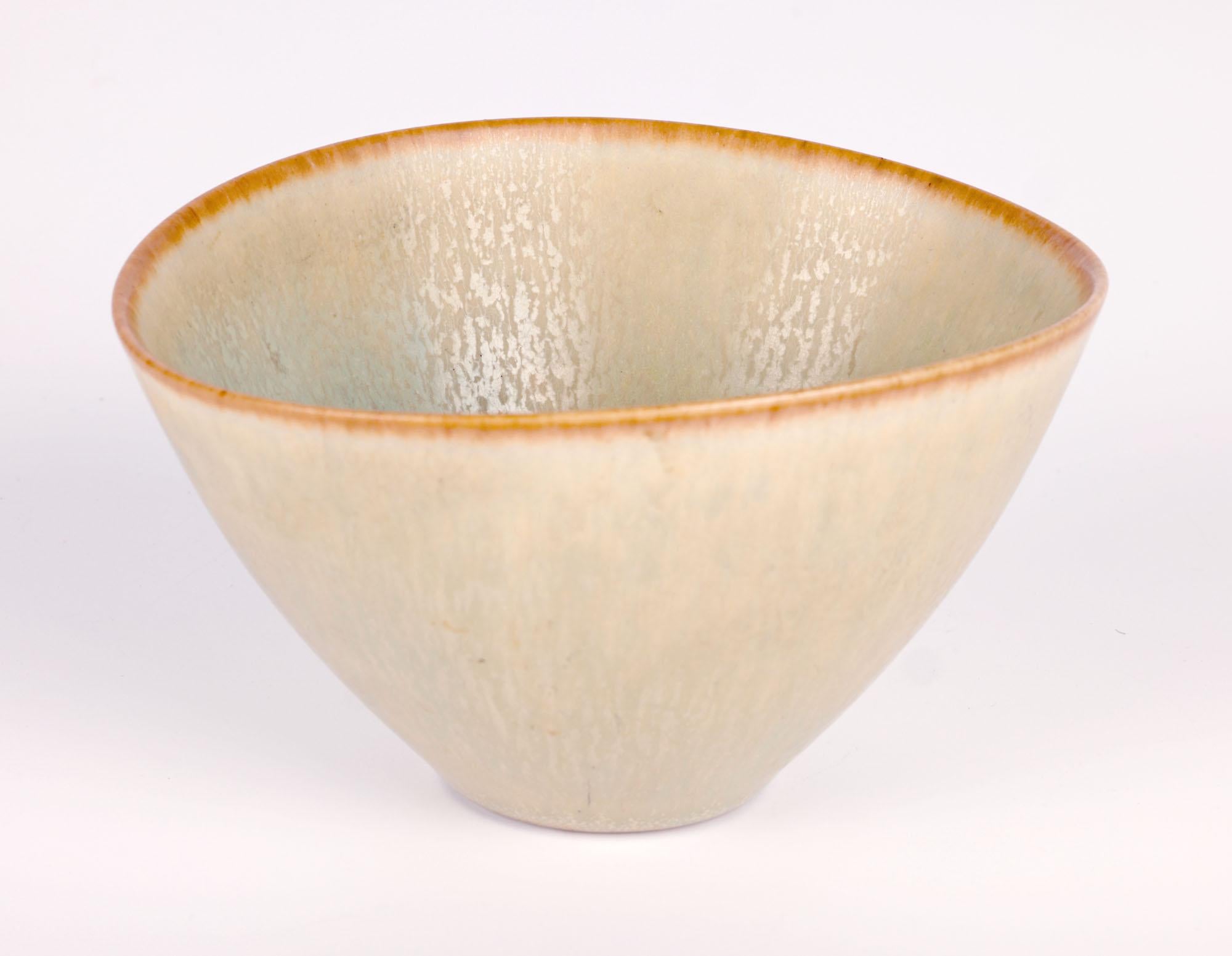 Per Linneman-Schmidt Palshus Haresfur Glazed Studio Pottery Bowl For Sale 1