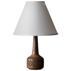 Per Linneman-Schmidt, Table Lamp, Brown-Ceramic, Fabric, Palshus, Denmark 1960s