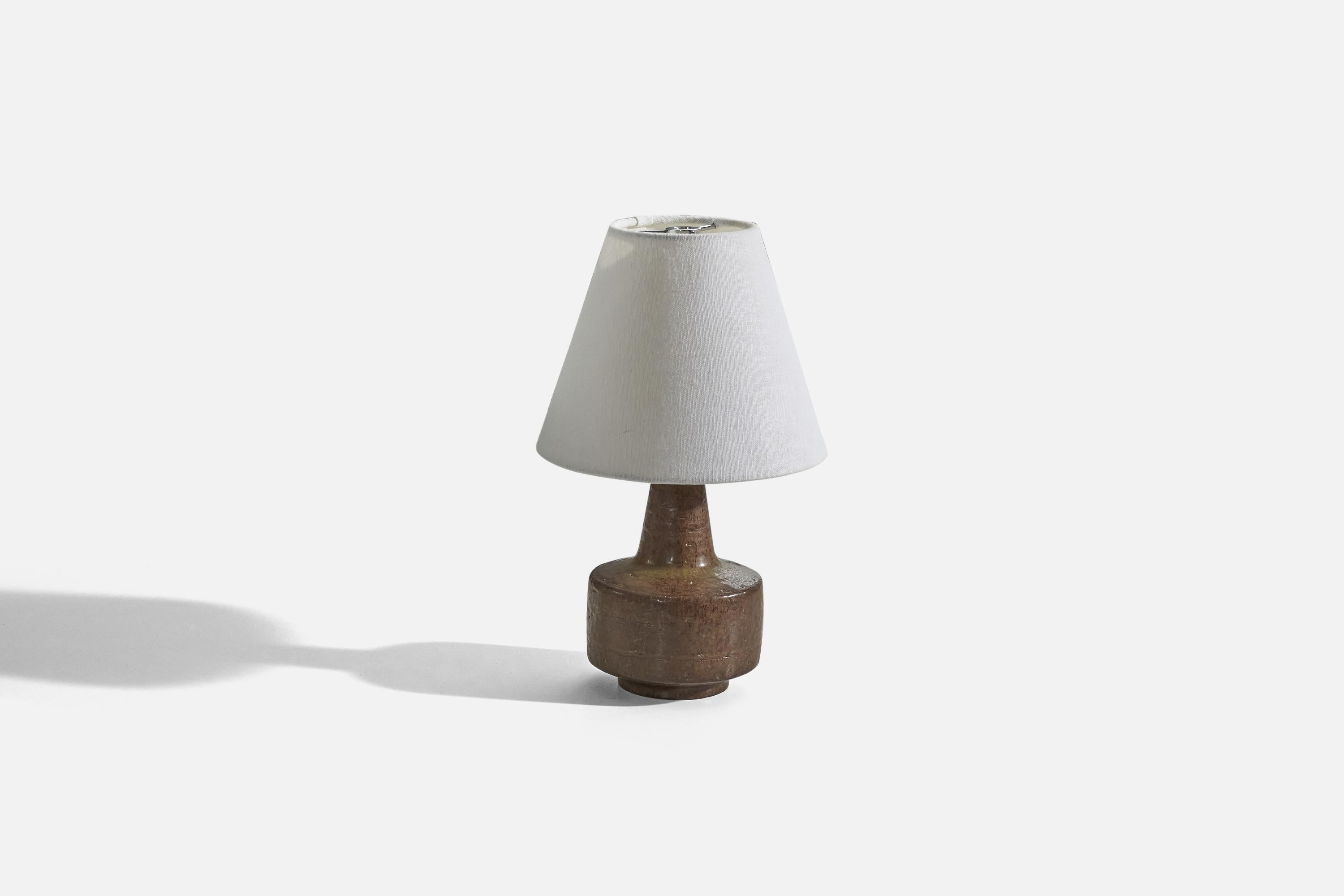 Mid-Century Modern Per Linneman-Schmidt, Table Lamp, Stoneware, Palshus, Denmark, 1960s