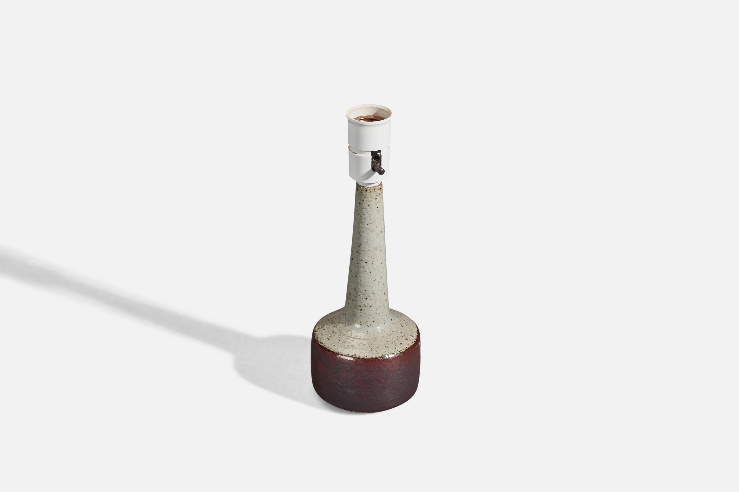 Danish Per Linneman-Schmidt, Table Lamps, Stoneware, Palshus, Denmark, 1960s For Sale