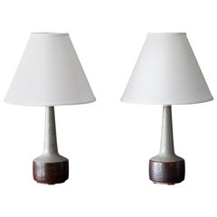 Per Linneman-Schmidt, Table Lamps, Ceramic, Fabric, Palshus, Denmark, 1960s