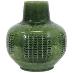 Per Linnemann-Schmidt for Palshus Danish Modern Green Glaze Ceramic Vase