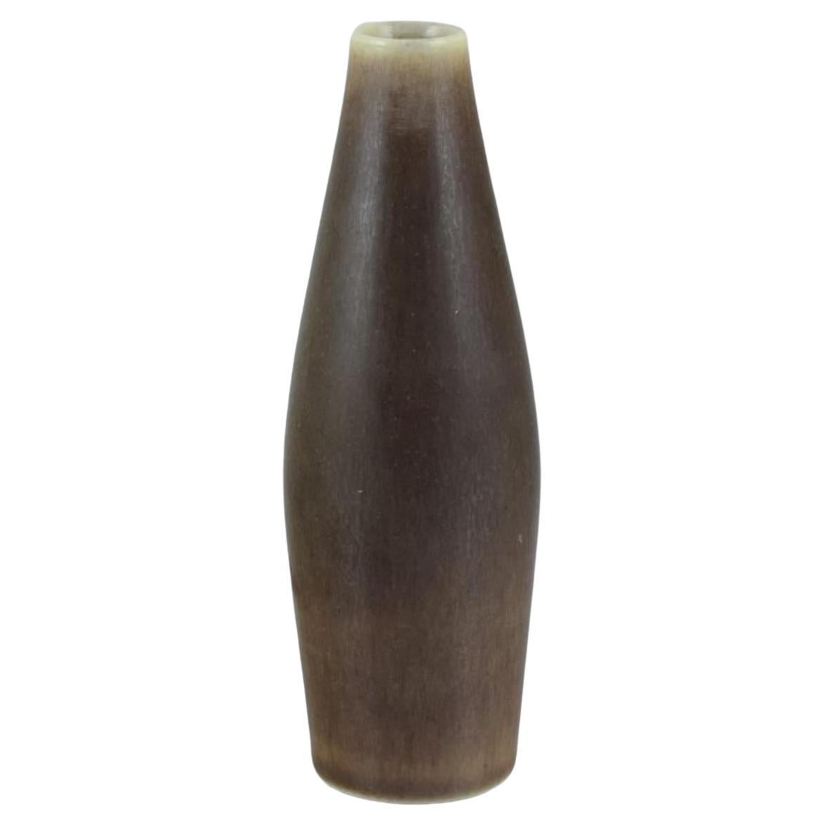 Per Linnemann-Schmidt for Palshus. Slender ceramic vase with hare fur glaze