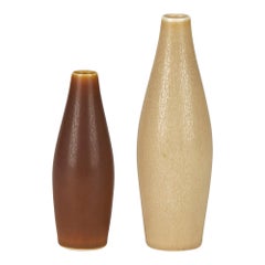 Per Linnemann-Schmidt for Palshus Two Haresfur Glazed Art Pottery Vases