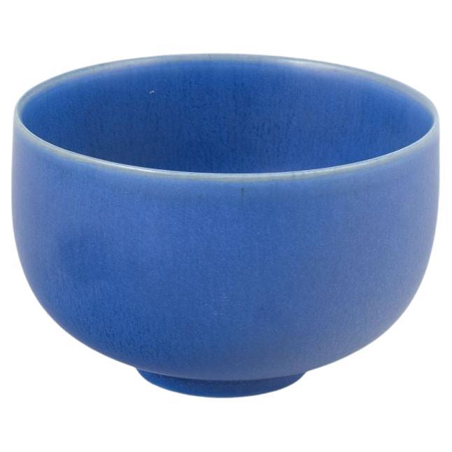 Per Linnemann-Schmidt, Palshus, Denmark. Stoneware bowl with matte blue glaze.