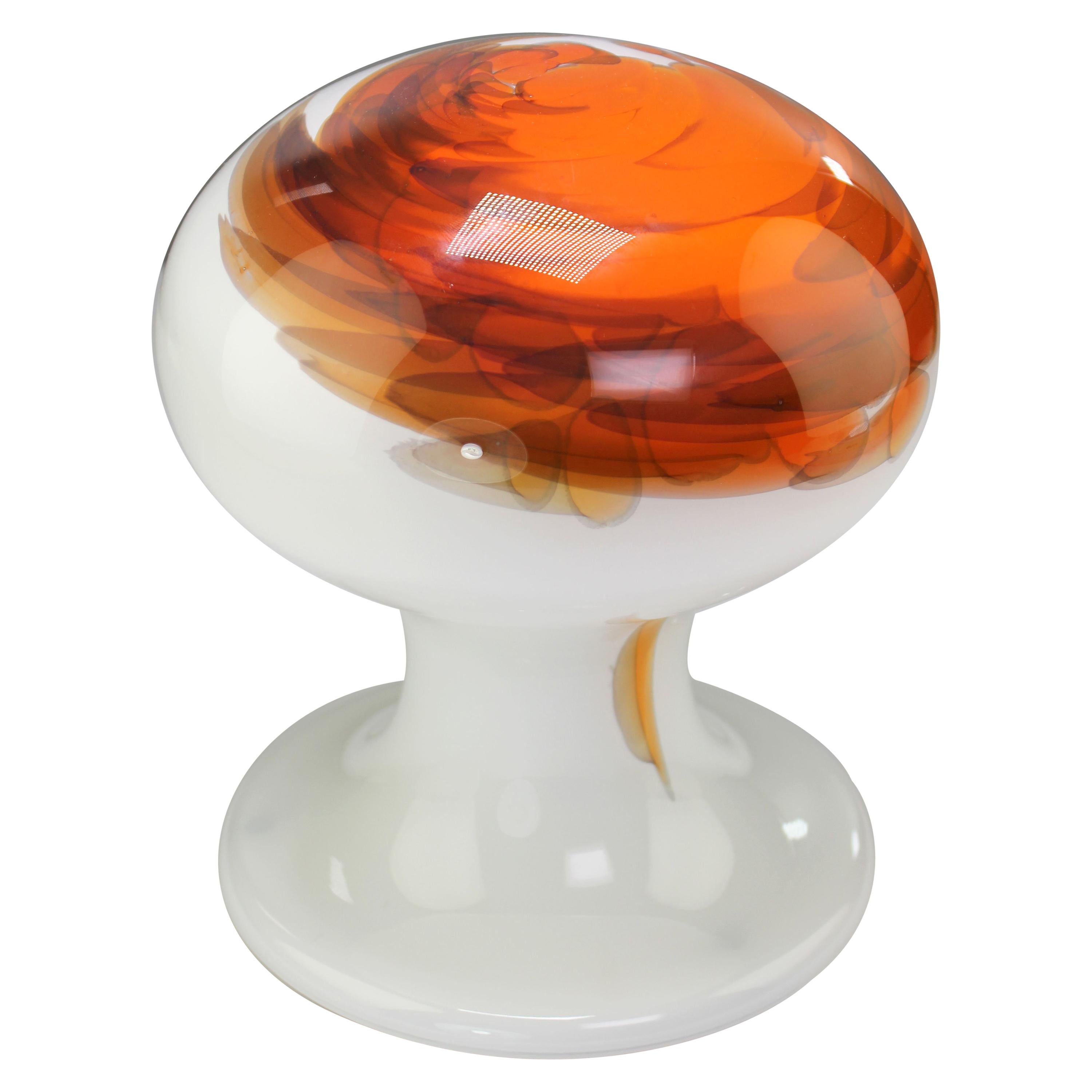 Per Lütken Danish Modern Opaline Art Glass Table Lamp, 1970 For Sale