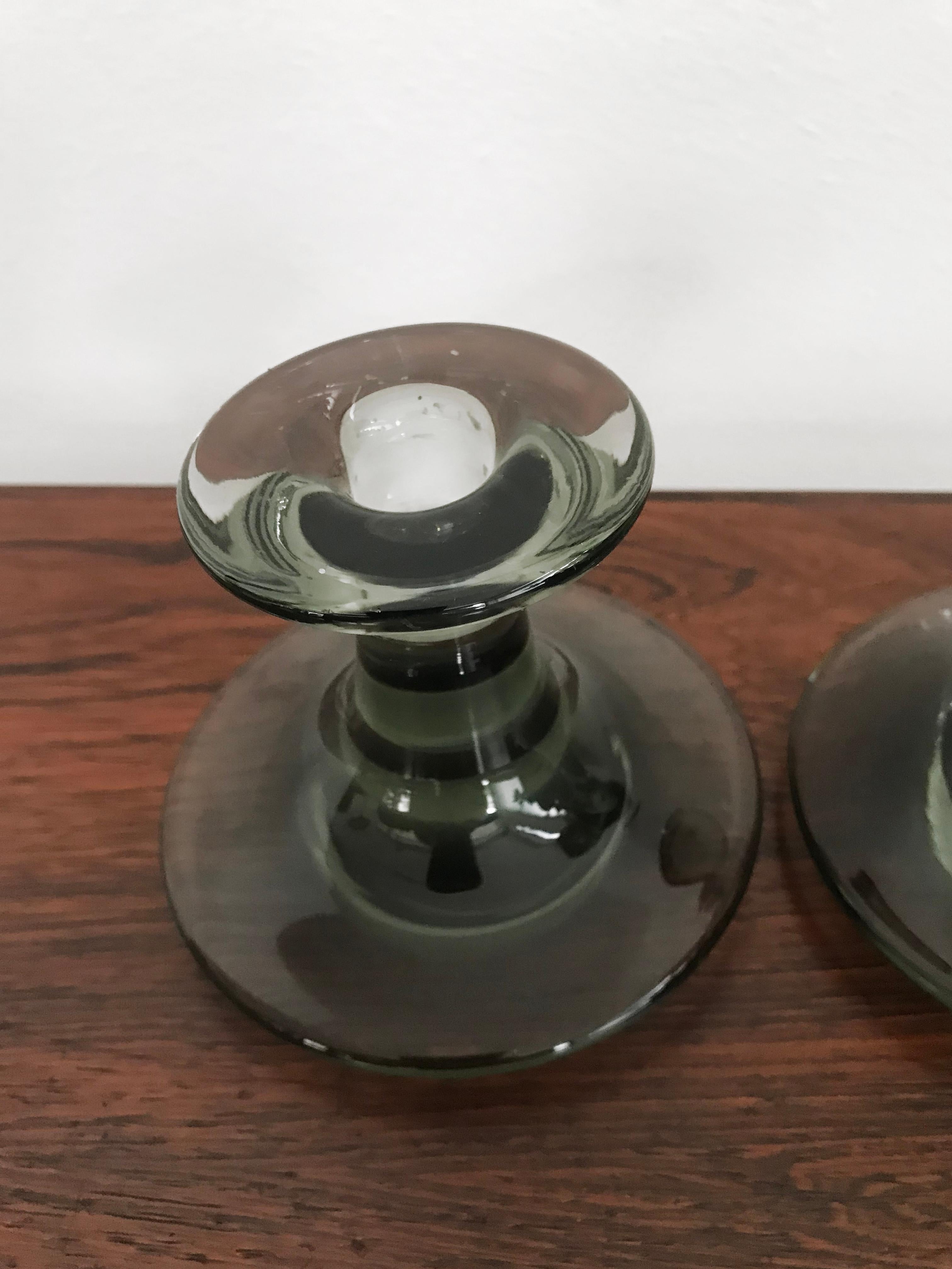 Scandinavian Modern Per Lutken for for Holmegaard Scandinavian Midcentury Glass Candleholder 1960s For Sale