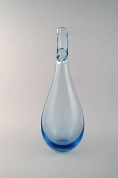 Per Lütken for Holmegaard, Art Glass Vase in Light Blue Shades, 1950s