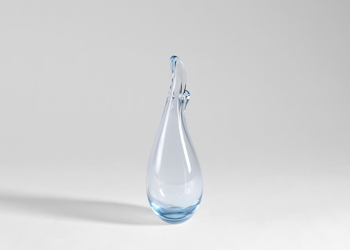Danish Per Lutken for Holmegaard, Beak, Asymmetrical Blue Vase, Denmark, 1950s For Sale