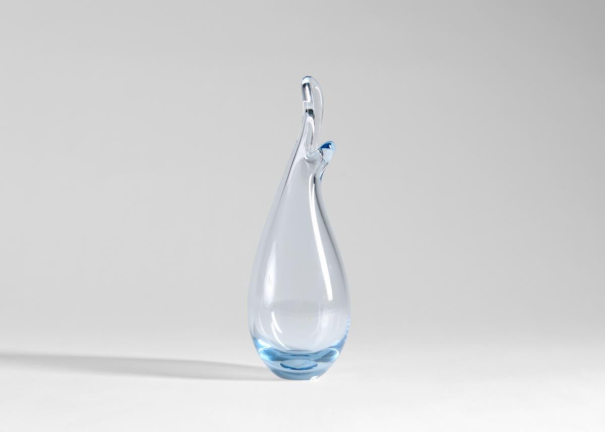 Per Lutken for Holmegaard, Beak, Asymmetrical Blue Vase, Denmark, 1950s In Good Condition For Sale In New York, NY