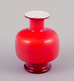 Per Lütken for Holmegaard. “Carnaby” vase in orange art glass.