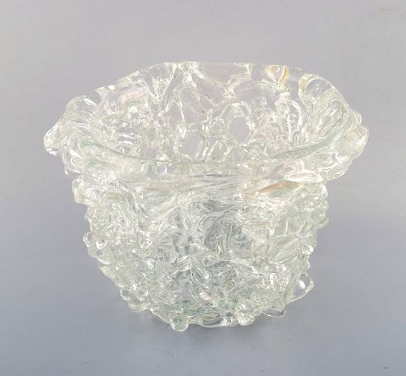 Scandinavian Modern Per Lütken for Holmegaard 'Denmark', Unique Glass Bowl in Clear Art Glass For Sale