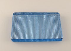 Per Lütken for Holmegaard, Four "Buffet" Butter Boards in Light Blue Art Glass