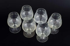 Per Lütken for Holmegaard. Kirsten Piil. 6 port wine glasses.