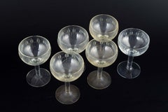 Per Lütken for Holmegaard. Kirsten Piil. 6 sherry wine glasses.