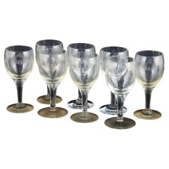 Vintage Per Lütken for Holmegaard. Kirsten Piil. 8 sherry wine glasses.