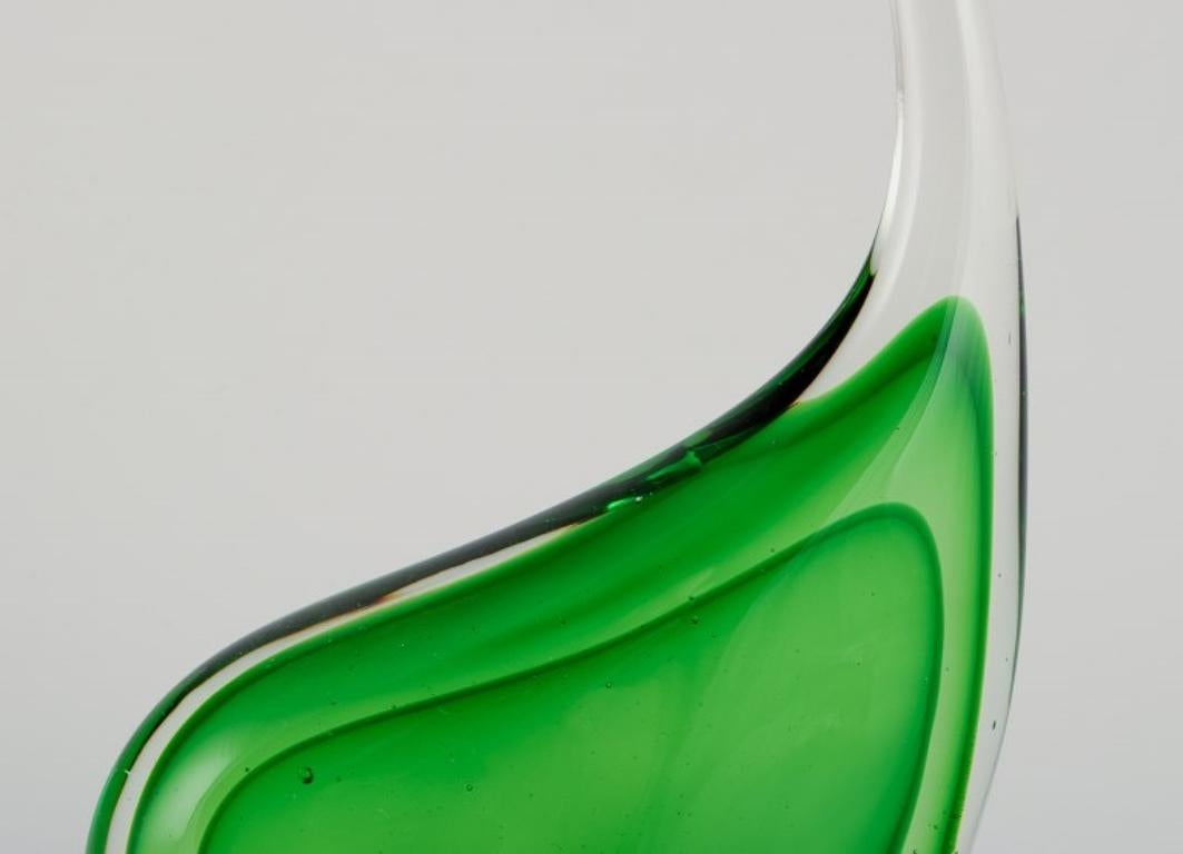 Per Lütken for Holmegaard. Sculpture in green art glass. 1960s In Excellent Condition For Sale In Copenhagen, DK