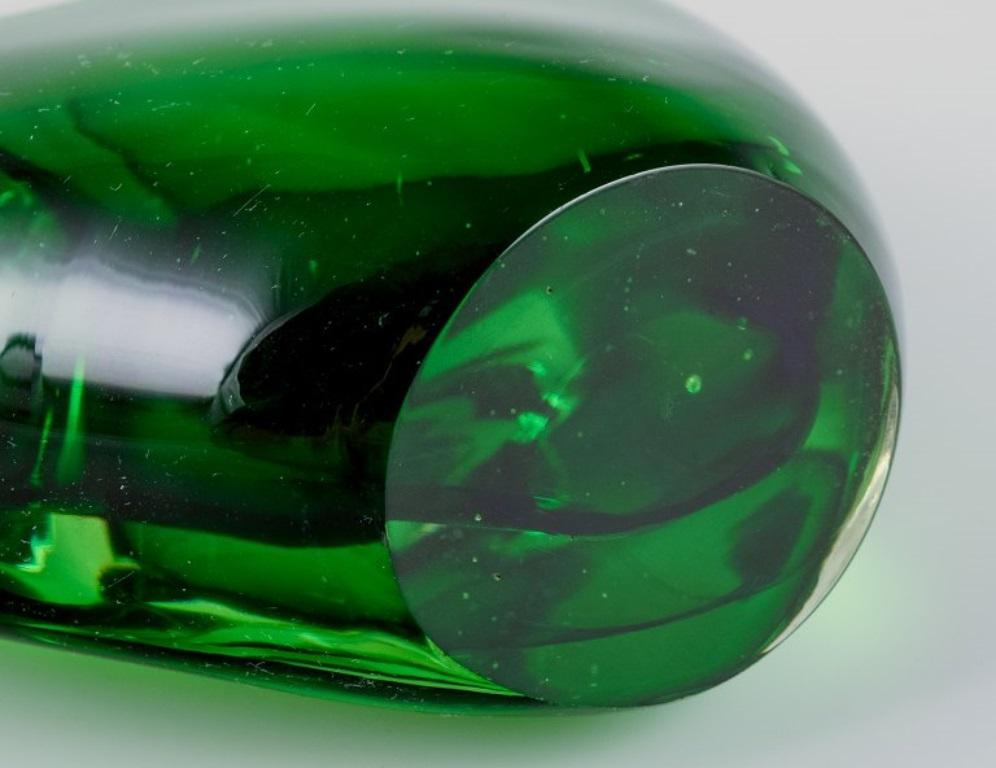 Per Lütken for Holmegaard. Sculpture in green art glass. 1960s For Sale 1