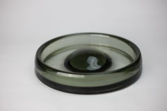 Black signed  'Safir' Glass Bowl By Per Lütken For Holmegaard