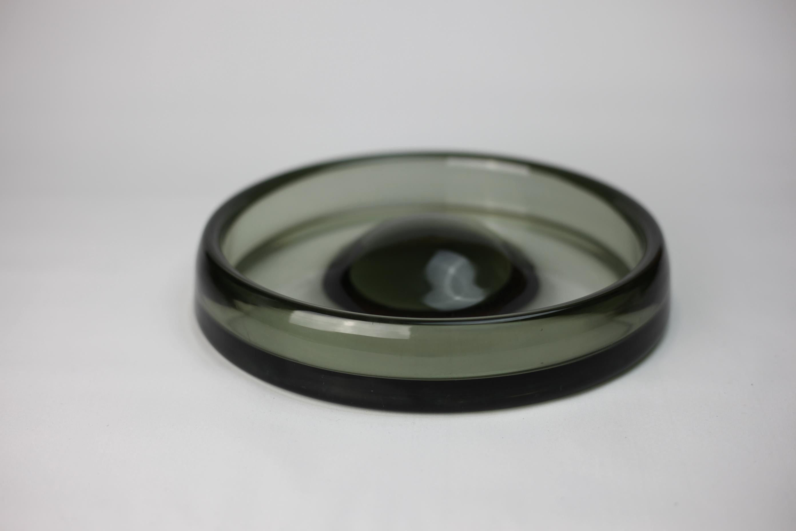 19th Century Black signed  'Safir' Glass Bowl By Per Lütken For Holmegaard For Sale