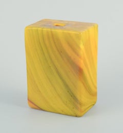 Per Lütken for Holmegaard. Square art glass vase, "Lava" series.