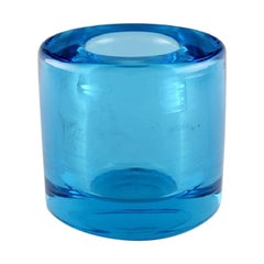 Per Lütken for Holmegaard, Turquoise Vase in Mouth-Blown Art Glass