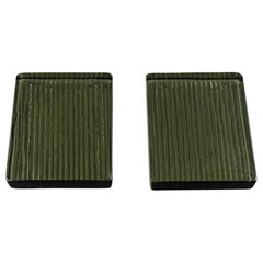 Per Lütken for Holmegaard, Two "Buffet" Butter Boards in Mouth-Blown Art Glass