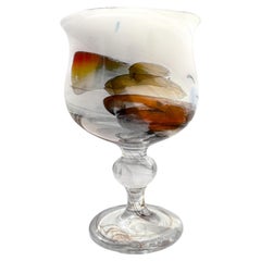 Per Lutken rare large glass footed bowl stemmed vase , Cascade for Holmegaard