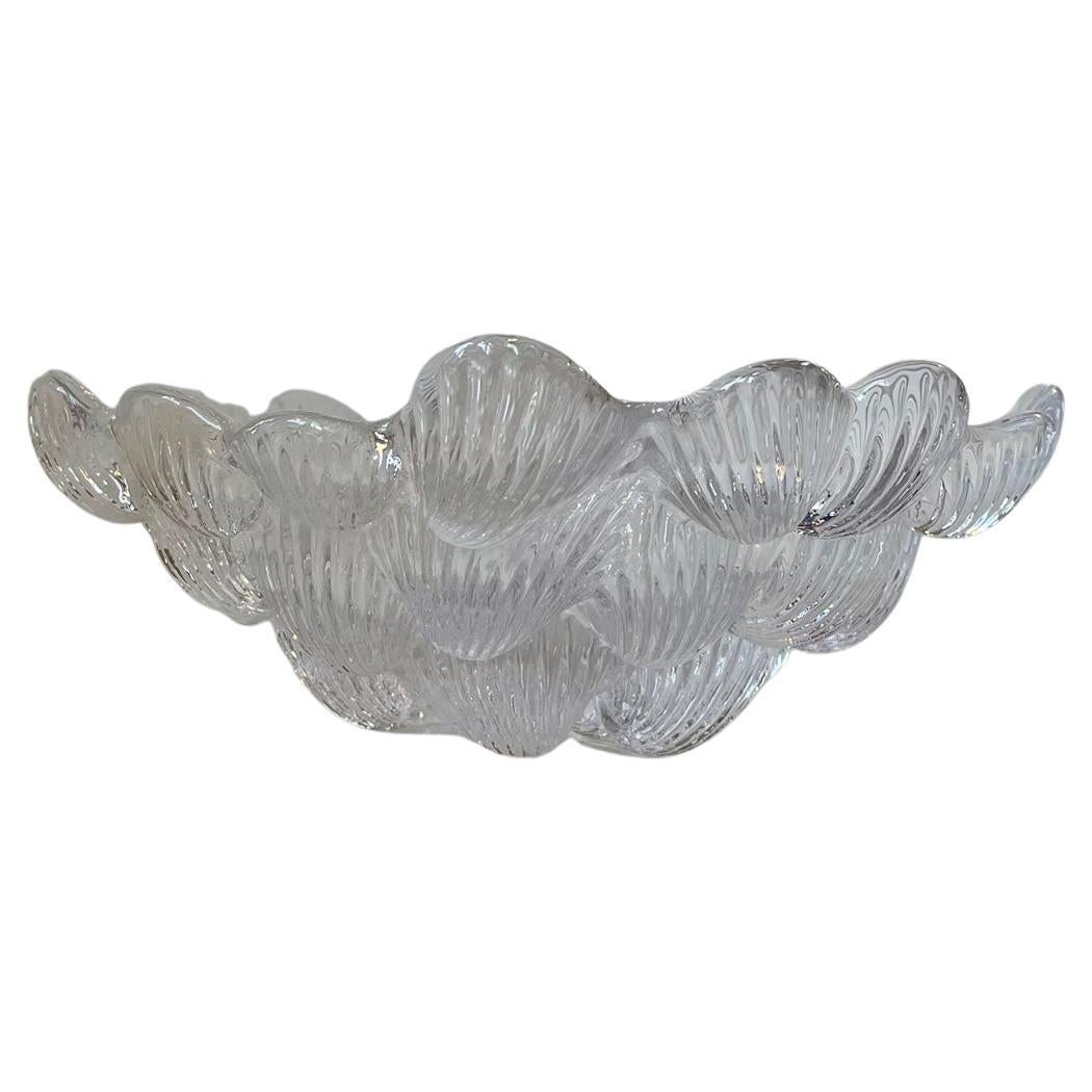 Per Lütken Sculptural Heart Clam Glass Bowl for Royal Copenhagen For Sale