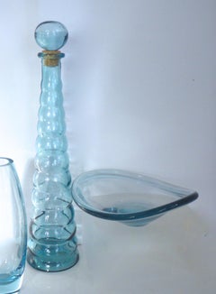 Per Lütken 'Selandia' Dish’ 'Torpedo' Vase and Unusual Empoli Genie Bottle 1960s