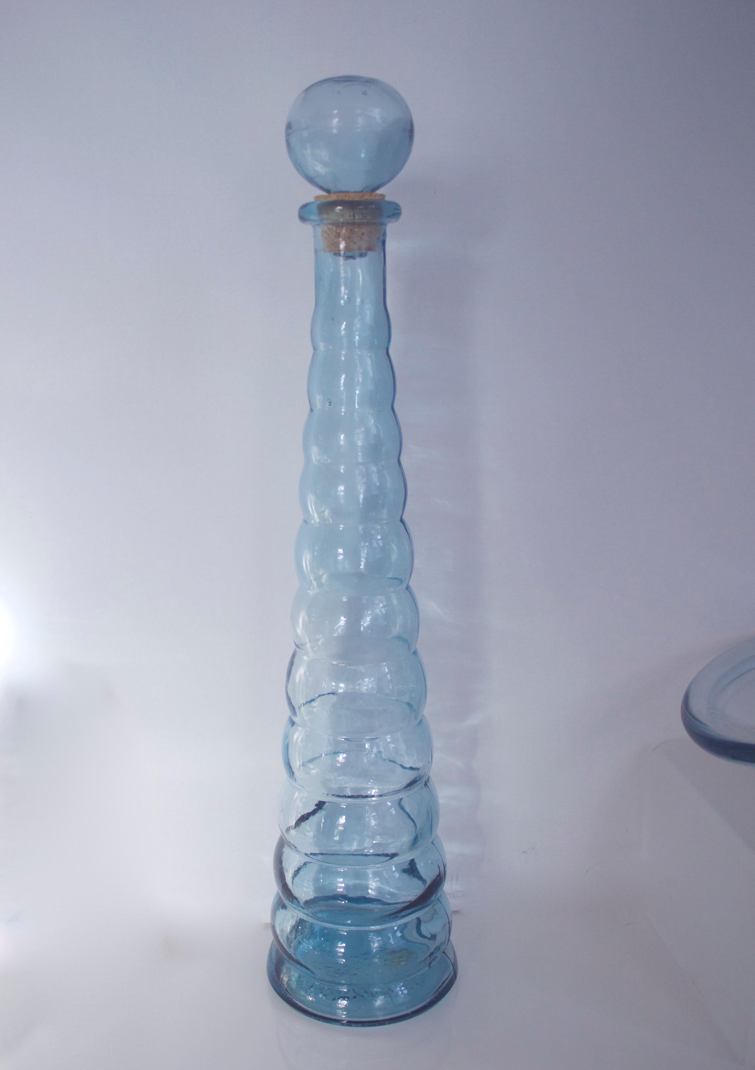 Per Lütken 'Selandia' Dish’ 'Torpedo' Vase and Unusual Empoli Genie Bottle 1960s In Good Condition For Sale In Halstead, GB