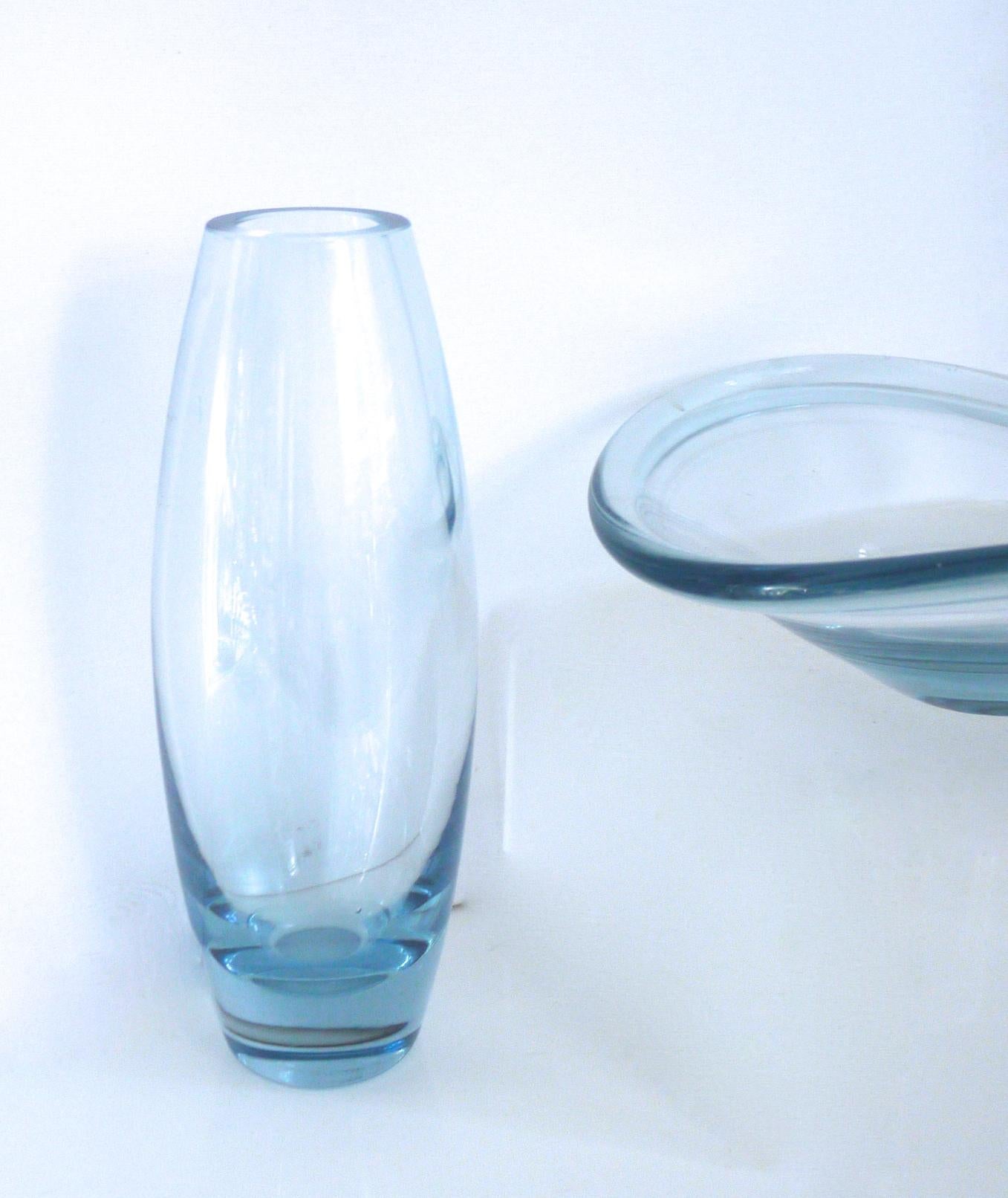Mid-20th Century Per Lütken 'Selandia' Dish’ 'Torpedo' Vase and Unusual Empoli Genie Bottle 1960s For Sale