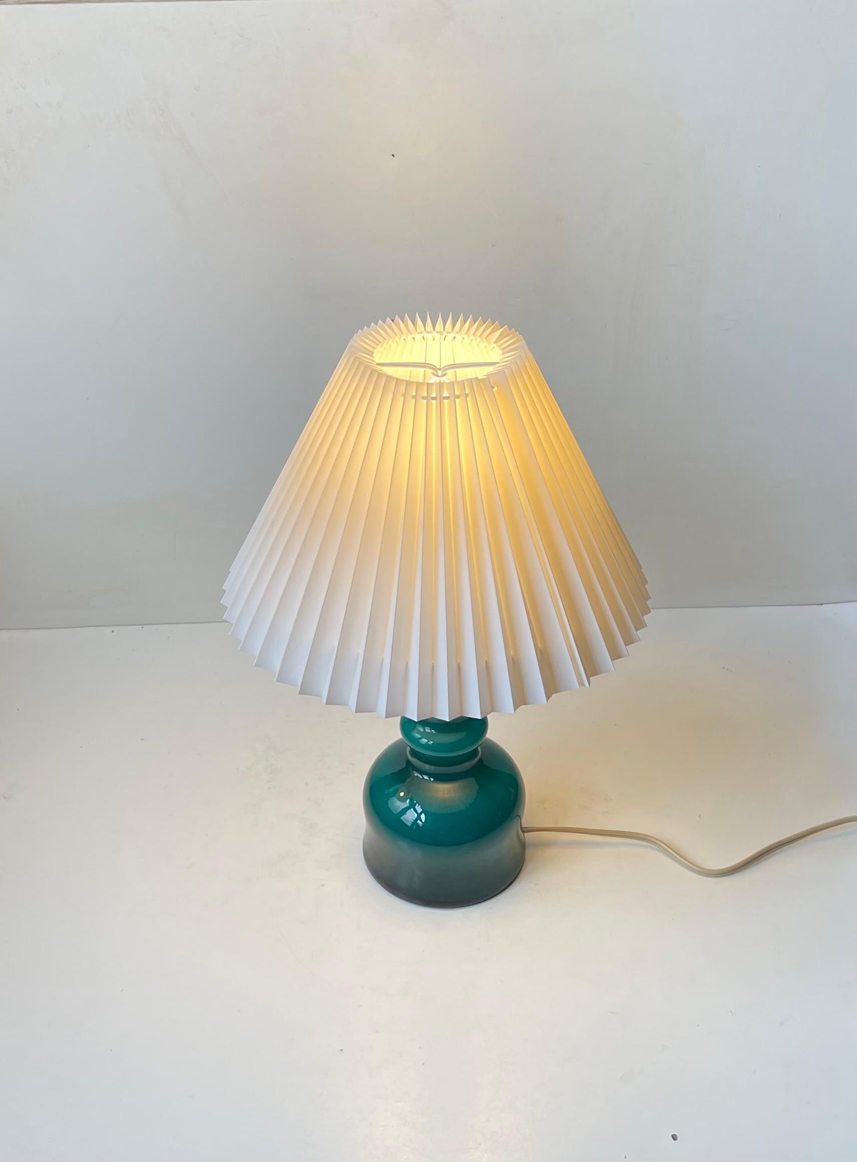 Mid-Century Modern Per Olaf Ström Cased Teal Green Midcentury Table Lamp for Alsterfors, 1960s