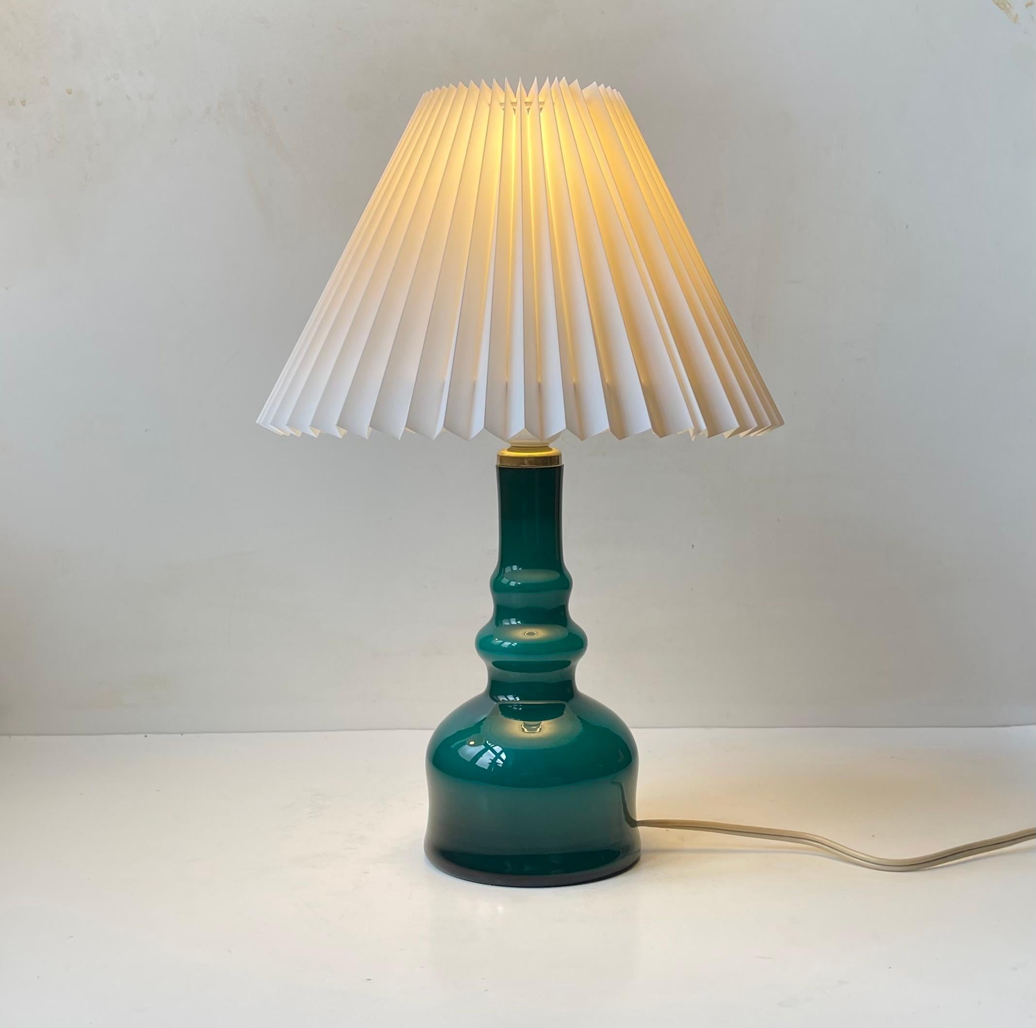 Per Olaf Ström Cased Teal Green Midcentury Table Lamp for Alsterfors, 1960s In Good Condition In Esbjerg, DK