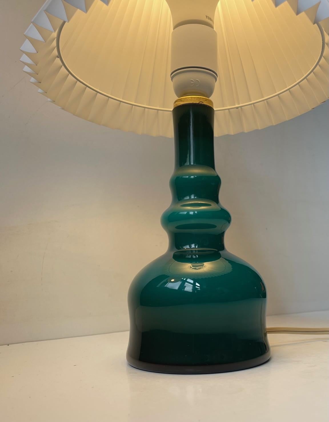 Mid-20th Century Per Olaf Ström Cased Teal Green Midcentury Table Lamp for Alsterfors, 1960s