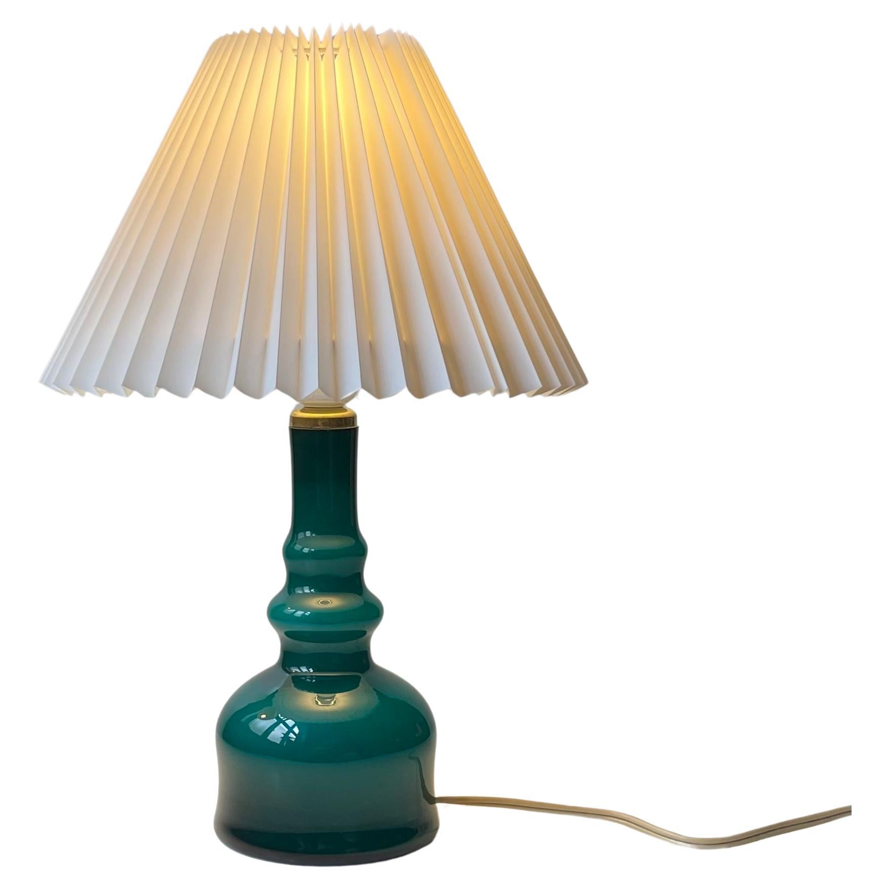 Per Olaf Ström Cased Teal Green Midcentury Table Lamp for Alsterfors, 1960s
