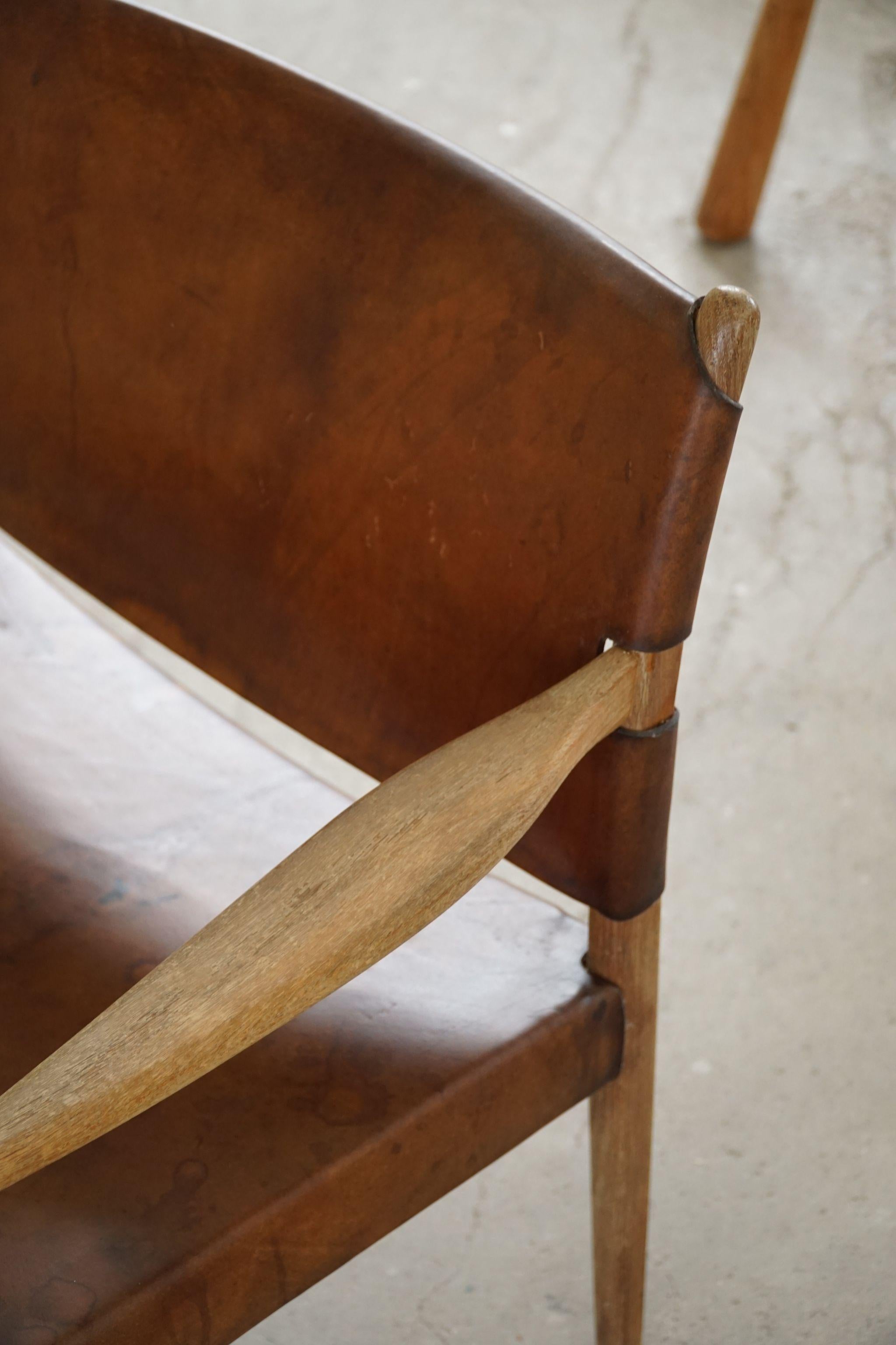 Per Olof Scotte Armchair in Oak & Leather, Model 