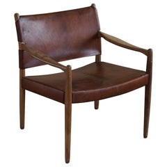 Per Olof Scotte Armchair in Oak & Leather, Model "Premiär-69" for IKEA, 1969