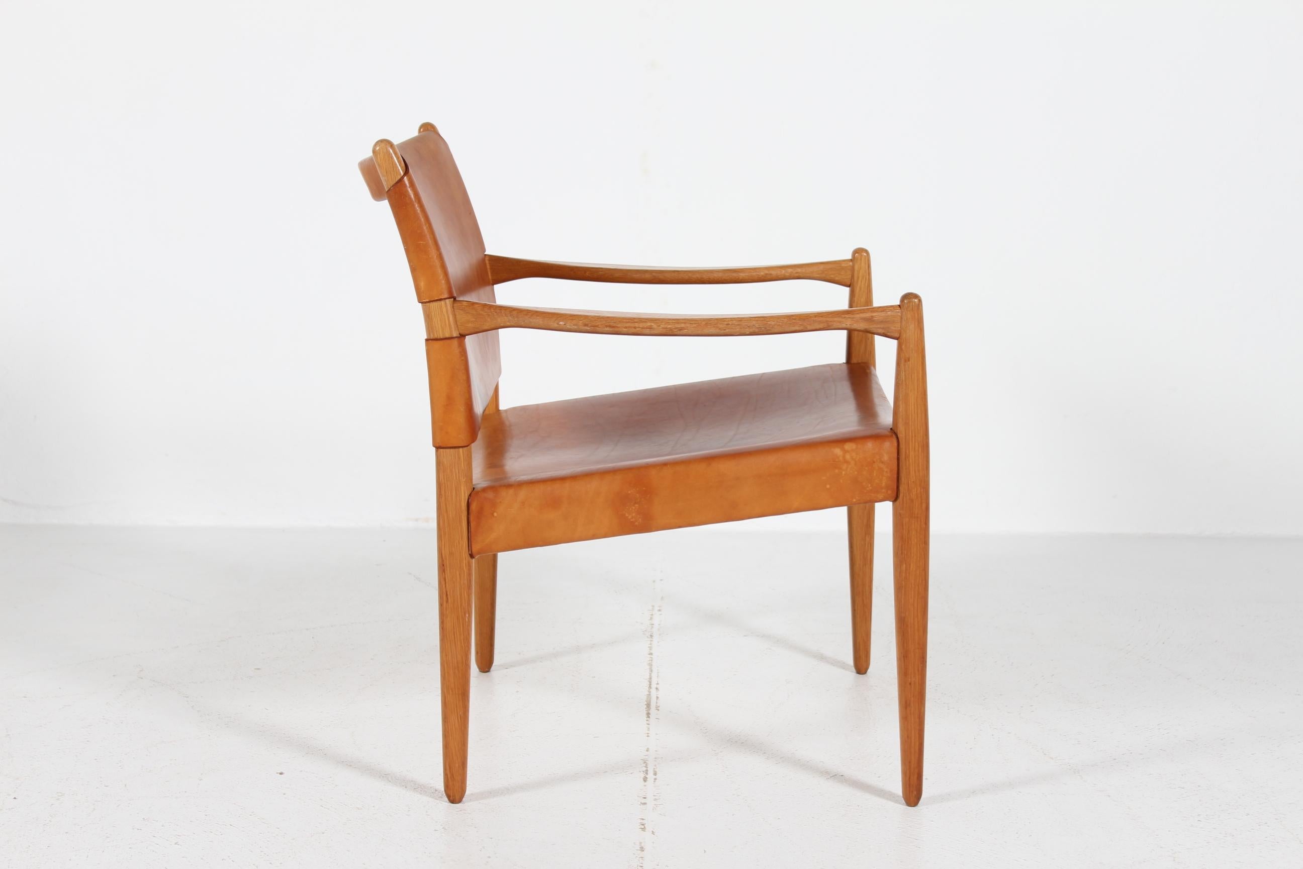 Per-Olof Scotte Premiär Sessel aus Eiche mit Kernleder. Schweden 1969 im Zustand „Gut“ im Angebot in Silkeborg, Silkeborg