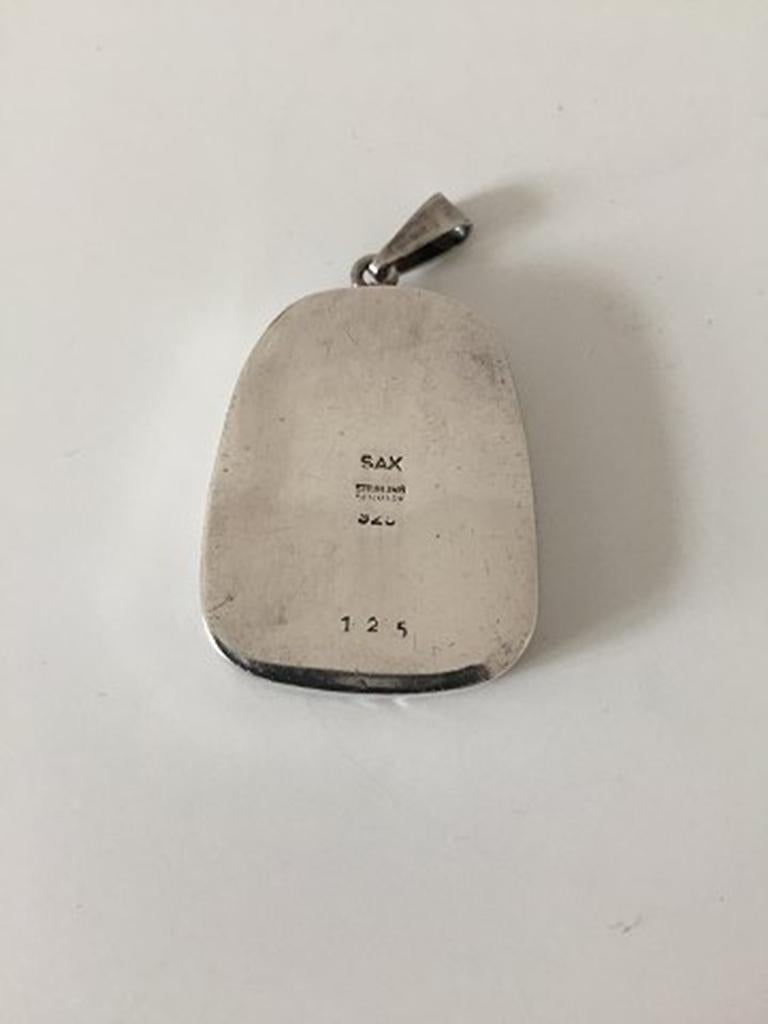 Modern Per Sax Møller Pendent in Sterling Silver with Stone For Sale