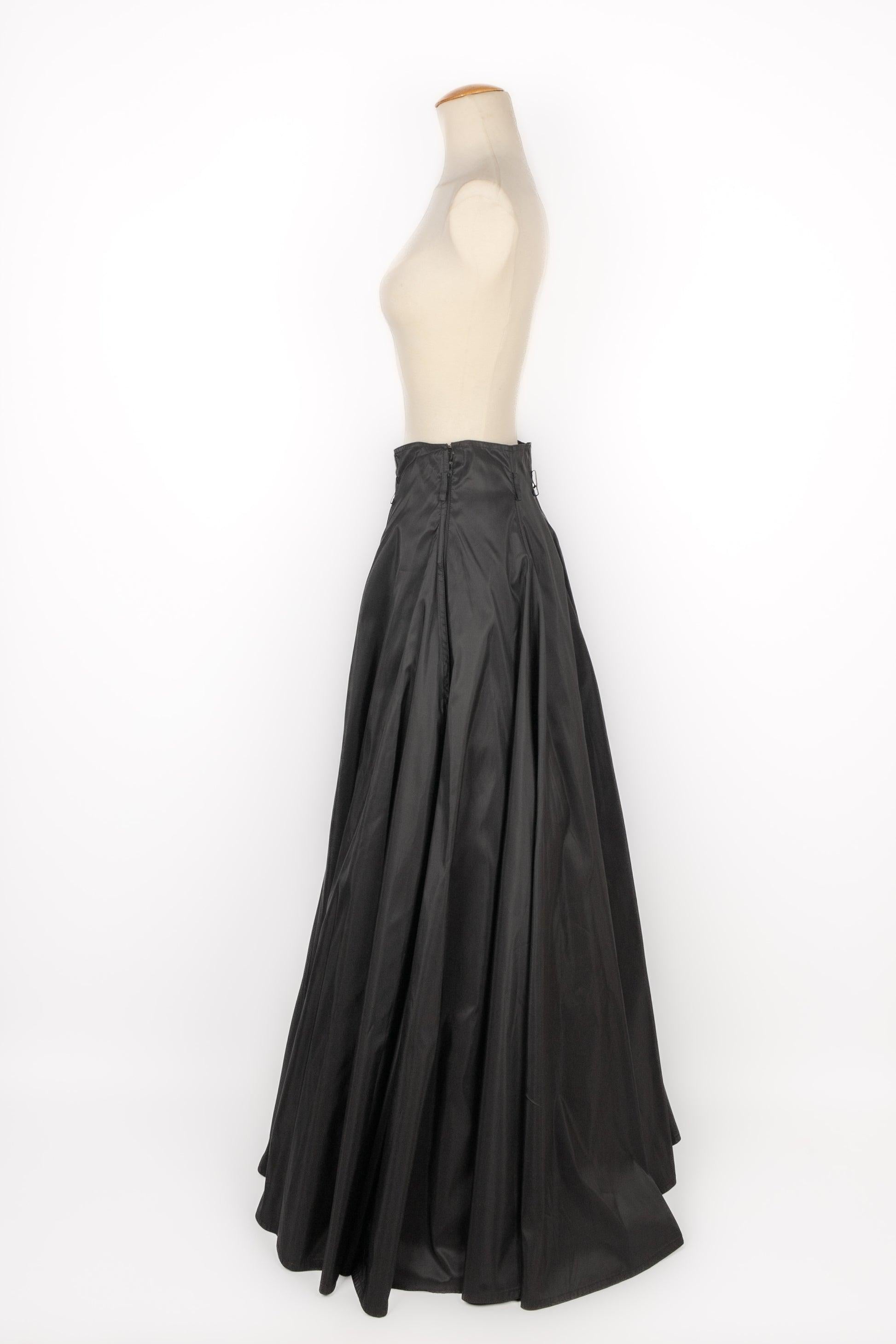Women's Per Spook Black Silk Maxi Skirt For Sale