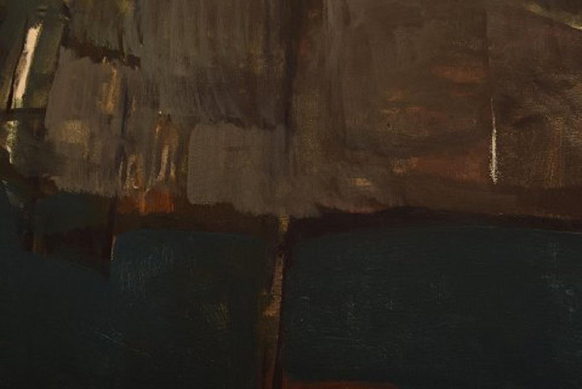 Per Thorlin 'B. 1923', Norway, Oil on Canvas, Abstract Landscape, 1960s In Excellent Condition In Copenhagen, DK