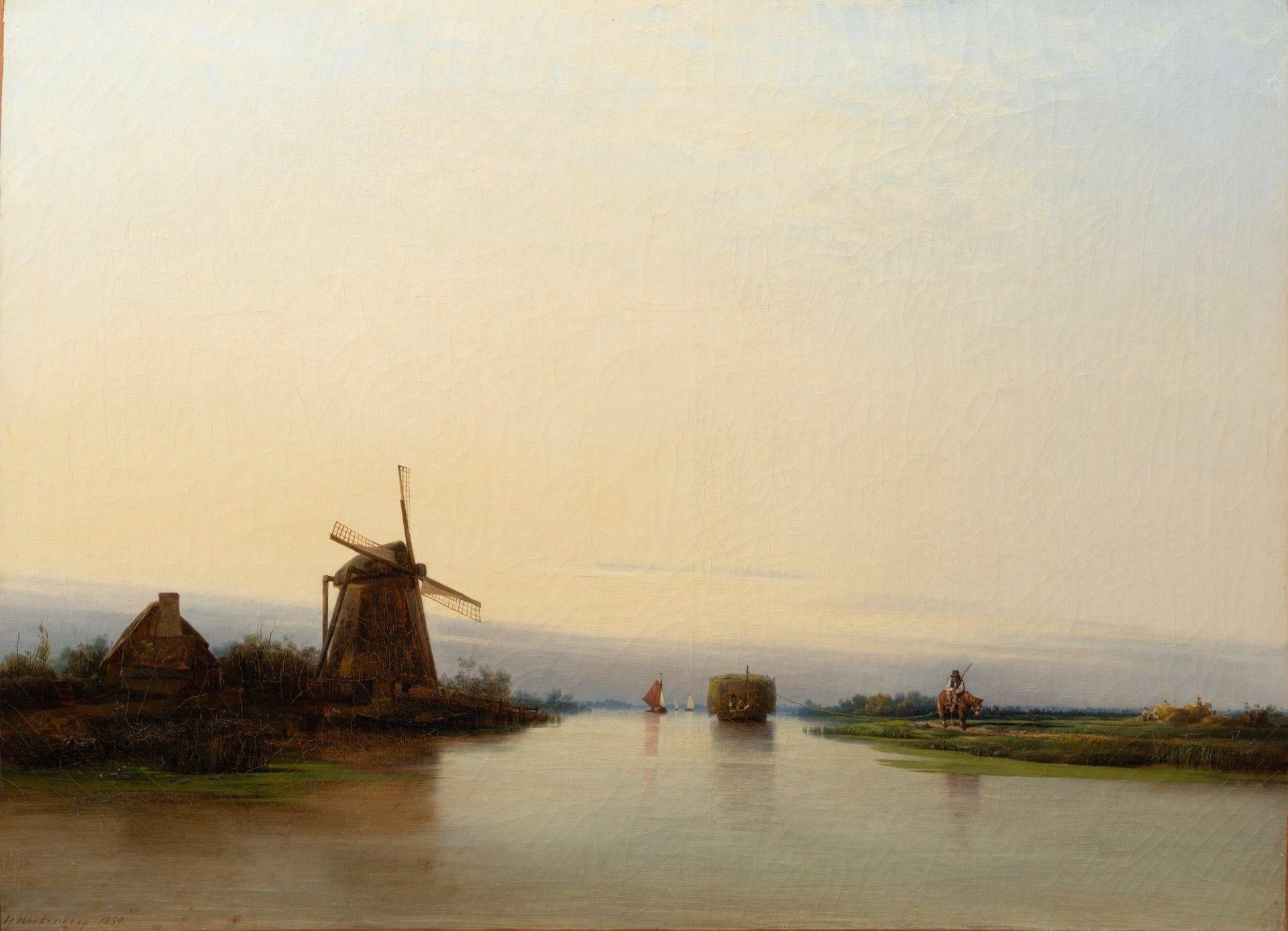 River landscape with mill, 1839 by Per Wickenberg (1812 - 1846) For Sale 1