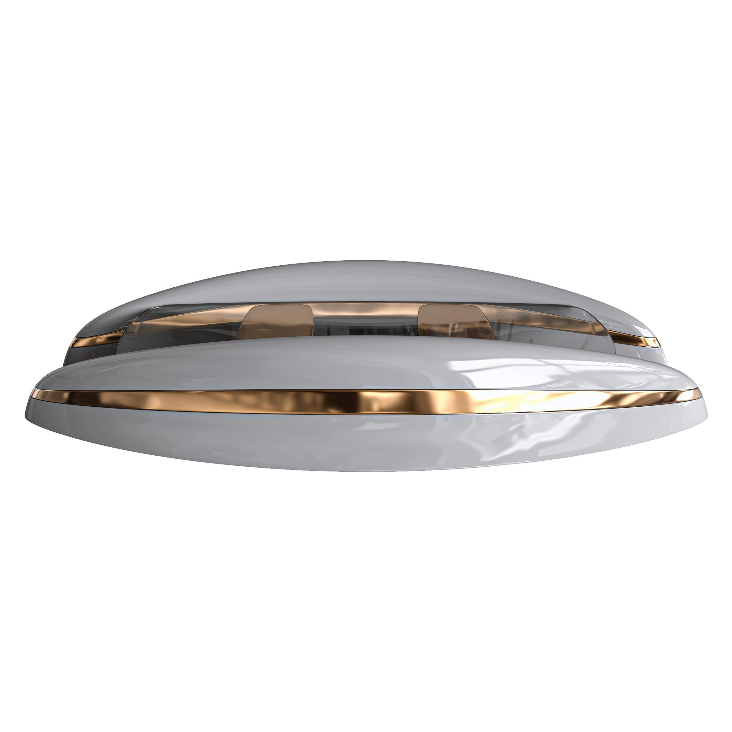 XXIe siècle et contemporain Table basse Pera avec détails en acier inoxydable et bronze, Istanbul en vente