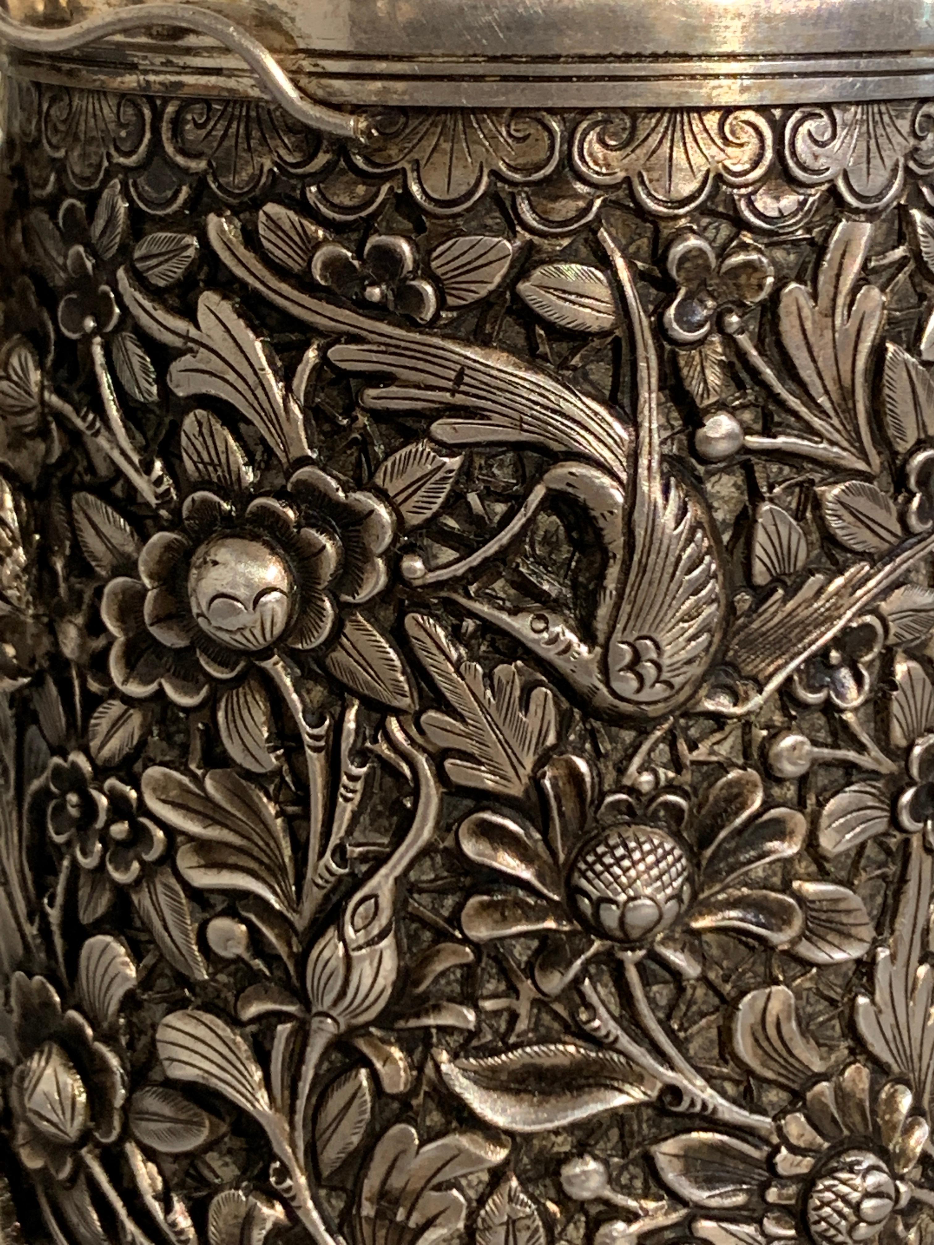 Peranakan, Chinesischer Export, Silberkrug mit Drachengriff, 19. Jahrhundert im Angebot 4