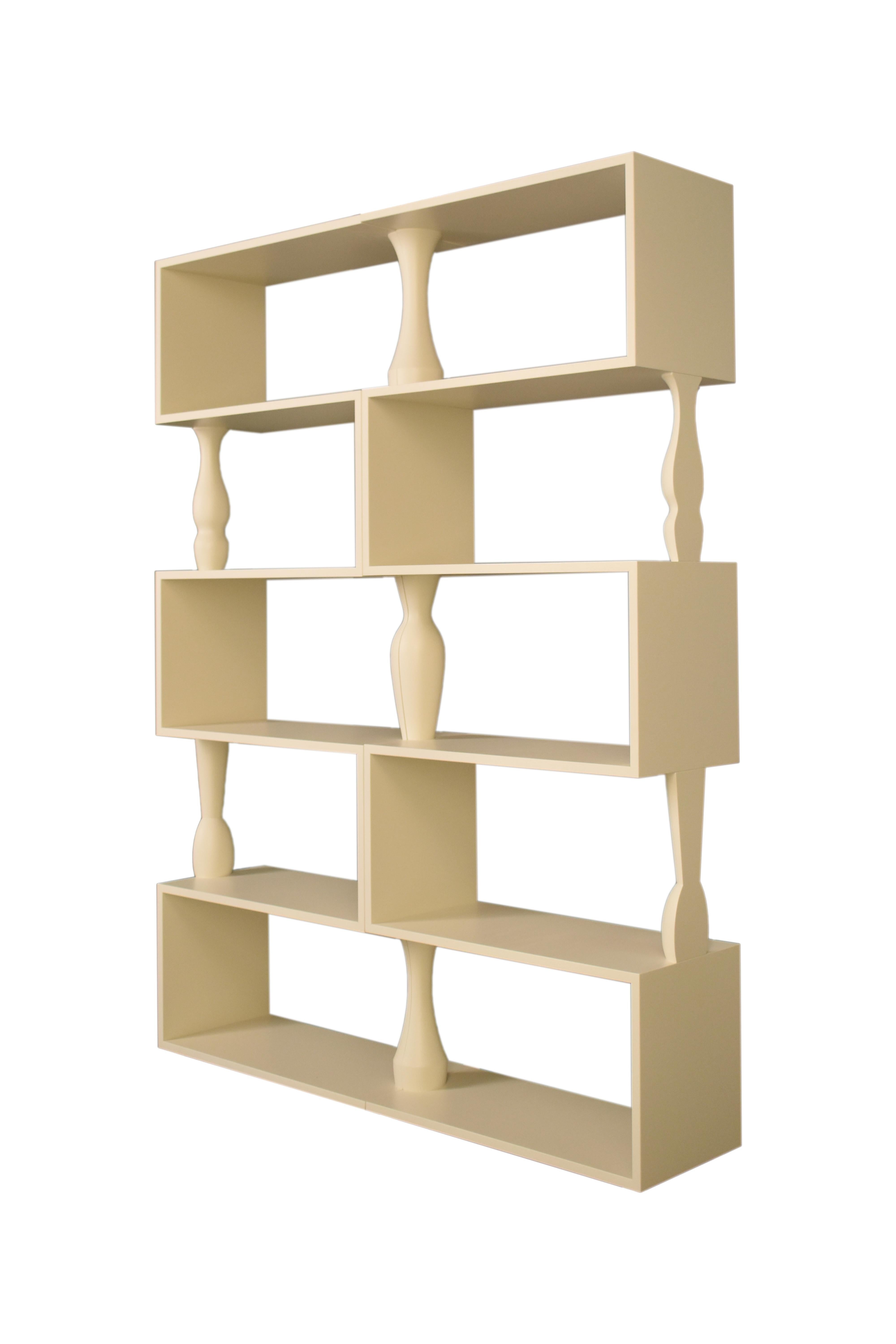 Perbacco, Contemporary Bookcase in Ash Wood with Turned Columns, by Morelato In New Condition For Sale In Salizzole, IT