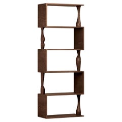 Perbacco, Contemporary Bookcase Made of Ash Wood with Hand Turned Columns